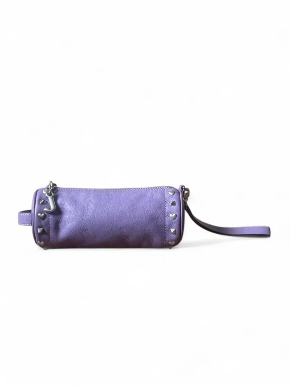 OG P&G Juicy Leather Studded Wristlet Makeup Bag - Barrel Bag